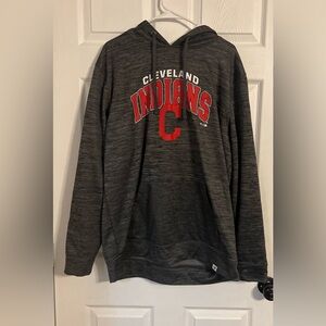 Fanatics Men’s Xl Gray Hooded Jacket With Pocket & Drawstrings Cleveland Indians